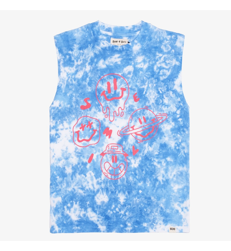 Band Of Boys Smile Guys Tie-Dye Tank - Blue Tie Dye
