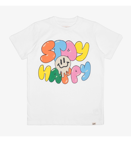 Band Of Boys Stay Happy White Tee