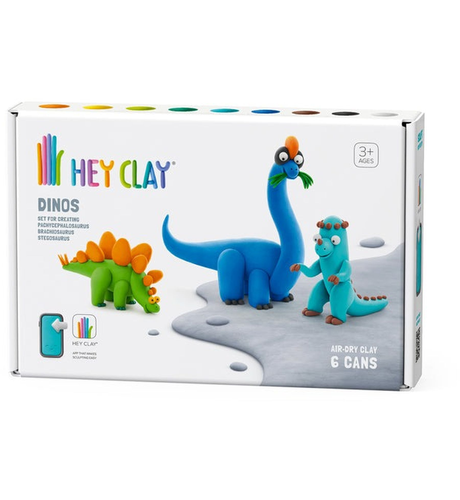 Hey Clay Dinos Set (Steg, Pachy, Brachio) - 6 Cans