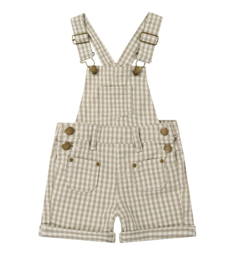 Jamie Kay Chase Twill Short Overall - Gingham