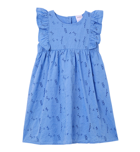 Milky Cornflower Broderie Dress