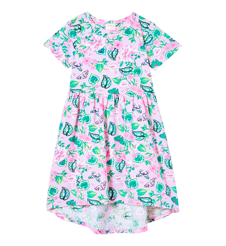 Milky Butterfly Hi-Lo Dress