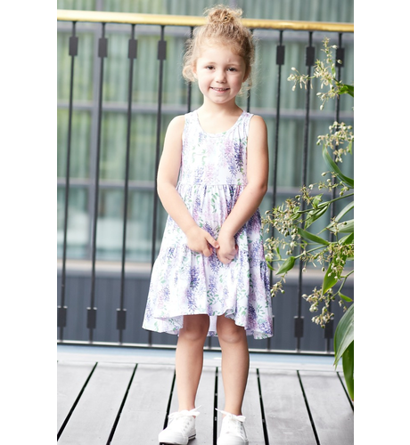 Milky Wisteria Tiered Dress