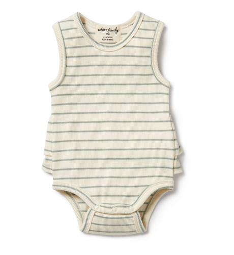 Wilson & Frenchy Petit Sage Organic Ruffle Bodysuit