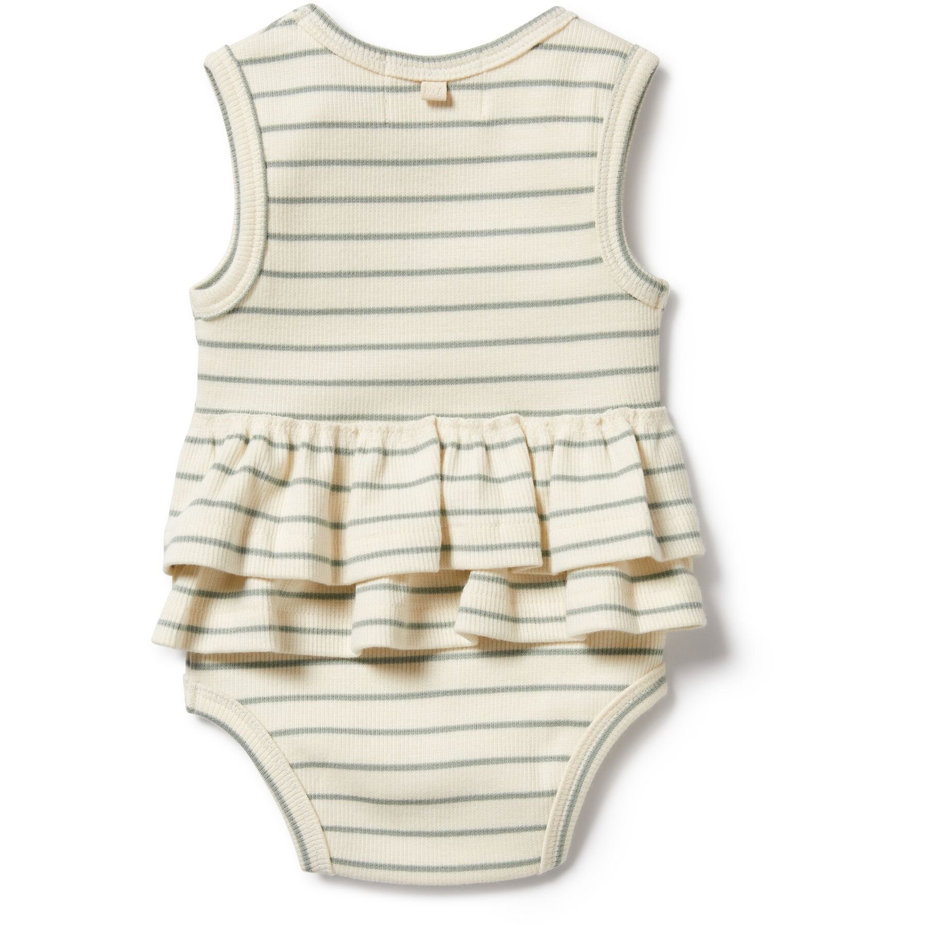 ORGANIC SLEEVELESS RUFFLE BODYSUITS - BEIGE ORGANIC SLEEVELESS RUFFLE BODYSUITS - BEIGE