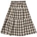 Rylee + Cru Tiered Midi Skirt - Charcoal Check