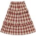 Rylee + Cru Ruffled Midi Skirt - Ruby Plaid