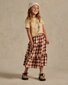 Rylee + Cru Ruffled Midi Skirt - Ruby Plaid