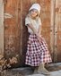 Rylee + Cru Ruffled Midi Skirt - Ruby Plaid