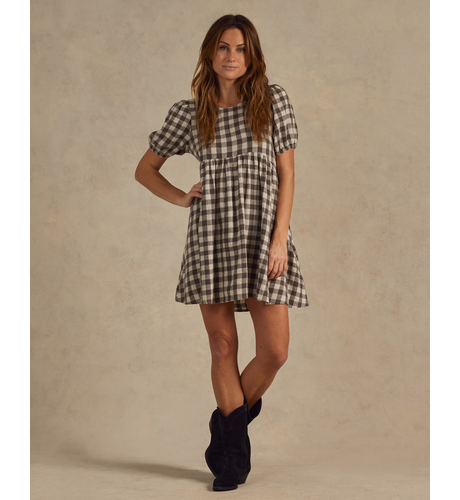 Rylee + Cru Marley Adult Dress - Charcoal Check