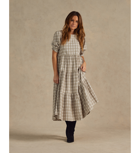 Rylee + Cru Frannie Adult Dress - Pewter Plaid