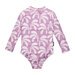 Crywolf Long Sleeve Swimsuit - Lilac Palms