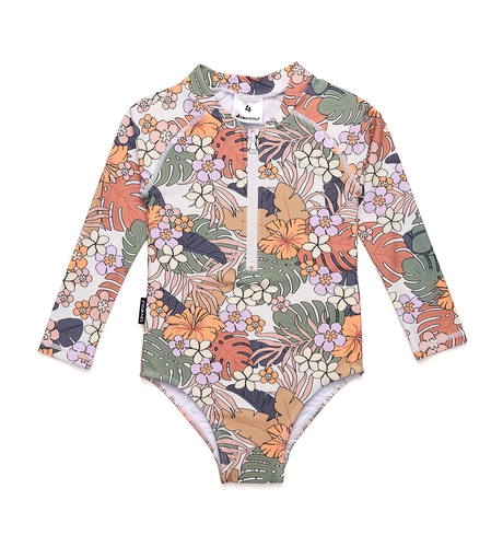 Crywolf Long Sleeve Swimsuit - Tropical Floral