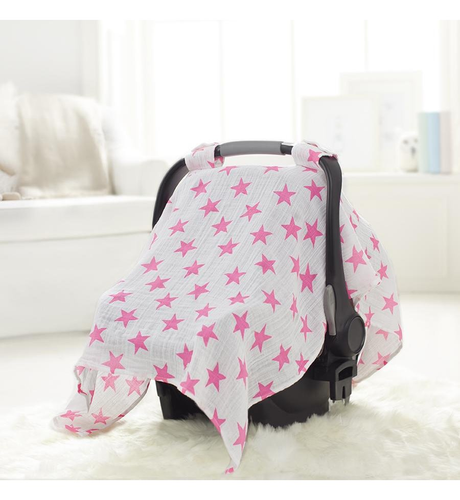 Aden & Anais Car Seat Canopy Fluro Pink