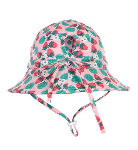 Acorn Strawberry Wide Brim Swim Hat