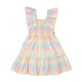 Rock Your Kid Rainbow Plaid Shirred Dress