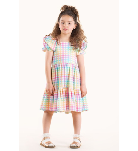 Rock Your Kid Rainbow Plaid Dress