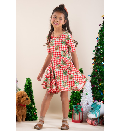 Rock Your Kid Reindeer Joy Mabel Dress