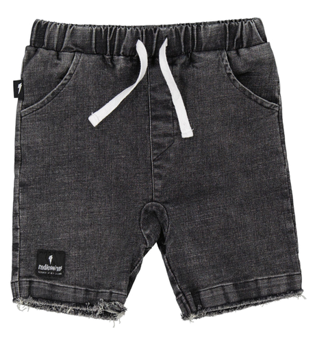 Radicool Dude Acid Wash Black Denim Short