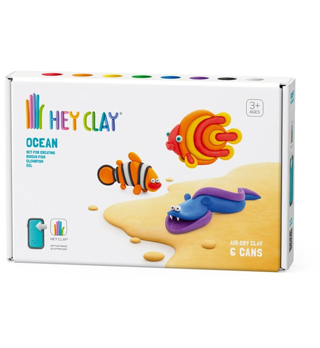 Hey Clay Ocean Set (Clownfish, Discus Fish, Eel) - 6 Cans