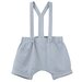 Designer Kidz Finley Linen Suspender Shorts - Ice Blue