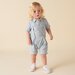 Designer Kidz Finley Linen Suspender Shorts - Ice Blue