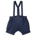 Designer Kidz Finley Linen Suspender Shorts - Navy