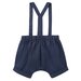 Designer Kidz Finley Linen Suspender Shorts - Navy