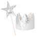 Designer Kidz Princess Party Crown & Wand Set - Silver