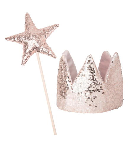 Designer Kidz Princess Party Crown & Wand Set - Pink