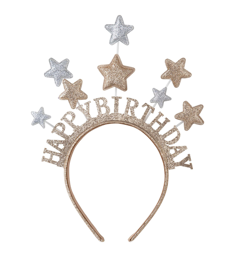 Designer Kidz Birthday Star Headband - Gold