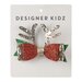 Designer Kidz Reindeer Bow Hair Clip - Red