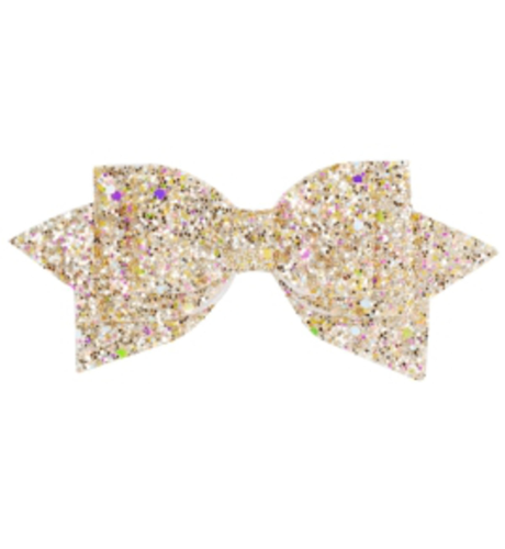 Designer Kidz Sparkle Bow Hair Clip - Gold