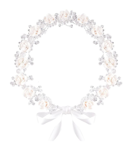 Designer Kidz Crystal Flower Crown - Ivory