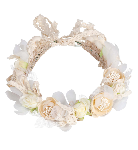 Designer Kidz Juliette Flower Crown - Beige