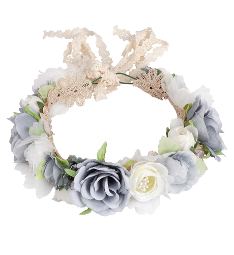 Designer Kidz Juliette Flower Crown - Dusty Blue