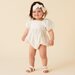 Designer Kidz Grace S/S Tie Back Romper - Ecru