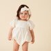 Designer Kidz Grace S/S Tie Back Romper - Ecru