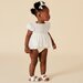 Designer Kidz Grace S/S Tie Back Romper - Ecru