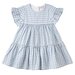 Designer Kidz Alice Gingham S/S Tiered Dress - Blue