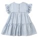 Designer Kidz Alice Gingham S/S Tiered Dress - Blue