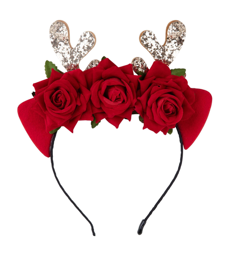 Designer Kidz Reindeer Headband - Red