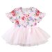 Designer Kidz Frankie Floral S/S Tutu Romper - Pink