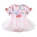 Designer Kidz Frankie Floral S/S Tutu Romper - Pink
