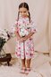 Designer Kidz Frankie Floral Bell Sleeve S/S Dress - Pink
