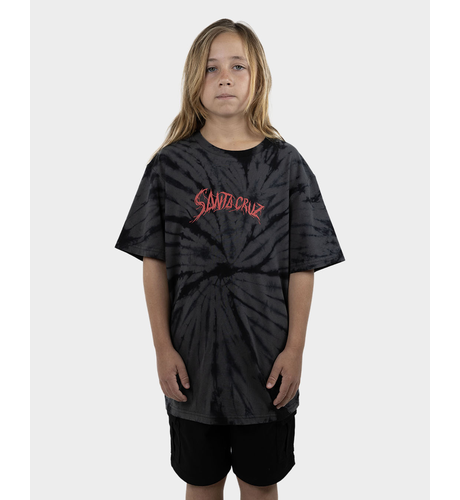 Santa Cruz Bone Slasher Tee - Black Tie Dye