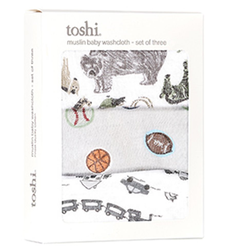 Toshi Muslin Washcloth Set Jungle