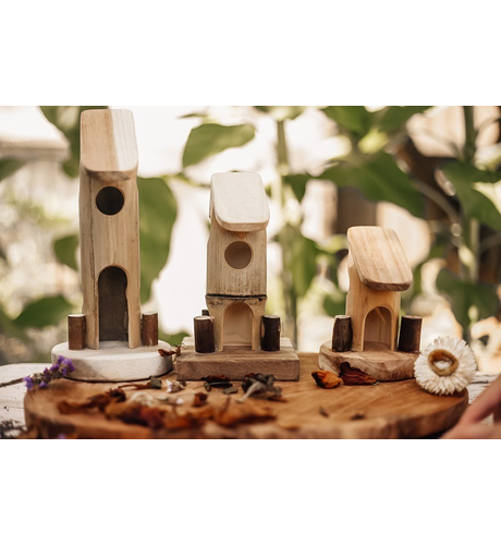 Bamboo Set of 3 Fairy Houses