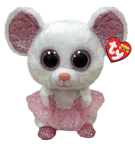 Ty Beanie Boos Nina - White Ballerina Mouse