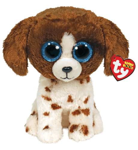 Ty Med Beanie Boos Muddles - Brown/White Dog